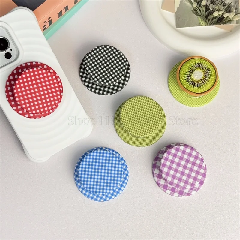 

Coréen Mignon Simple Rayé Grille Support Magnetic Poignée Griptok Поддержка наушников Поддержка Pour Pad Smart Magsafe