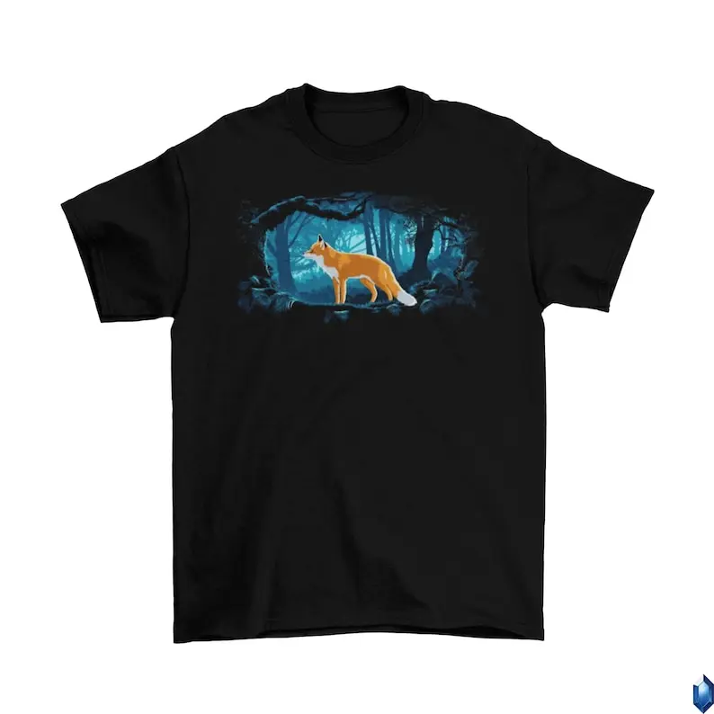 

Fox In The Forest T-Shirt Unisex Nature Animal Fall Halloween Adult Sizes 2022