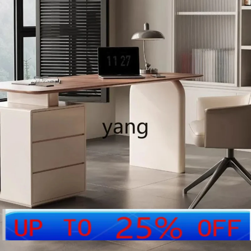 

LMM Modern Simple Office Desk and Chair Combination Light Luxury Premium Sense with Row Storage Drawer
