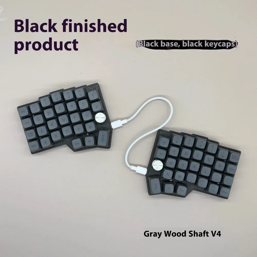 Split Mechanical Keyboard Ergonomic 4×6 Layout 2 Knobs RGB Wired Custom Gaming Accessories Support QMK Vial Keyboard Gifts
