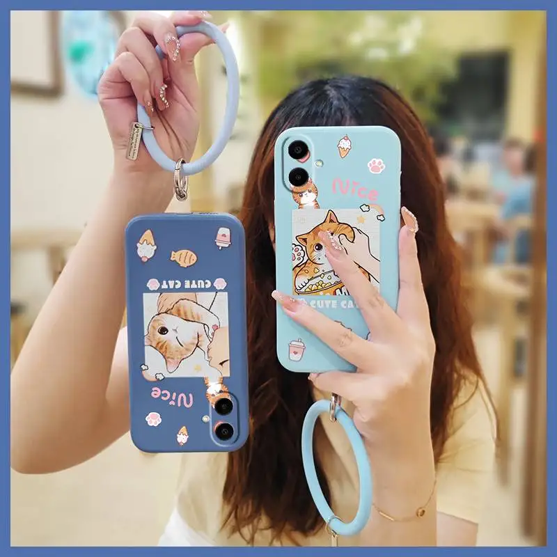 bracelet   cute Phone Case For Samsung Galaxy A06/SM-A065F/M soft shell Solid color Lens package Skin-friendly feel