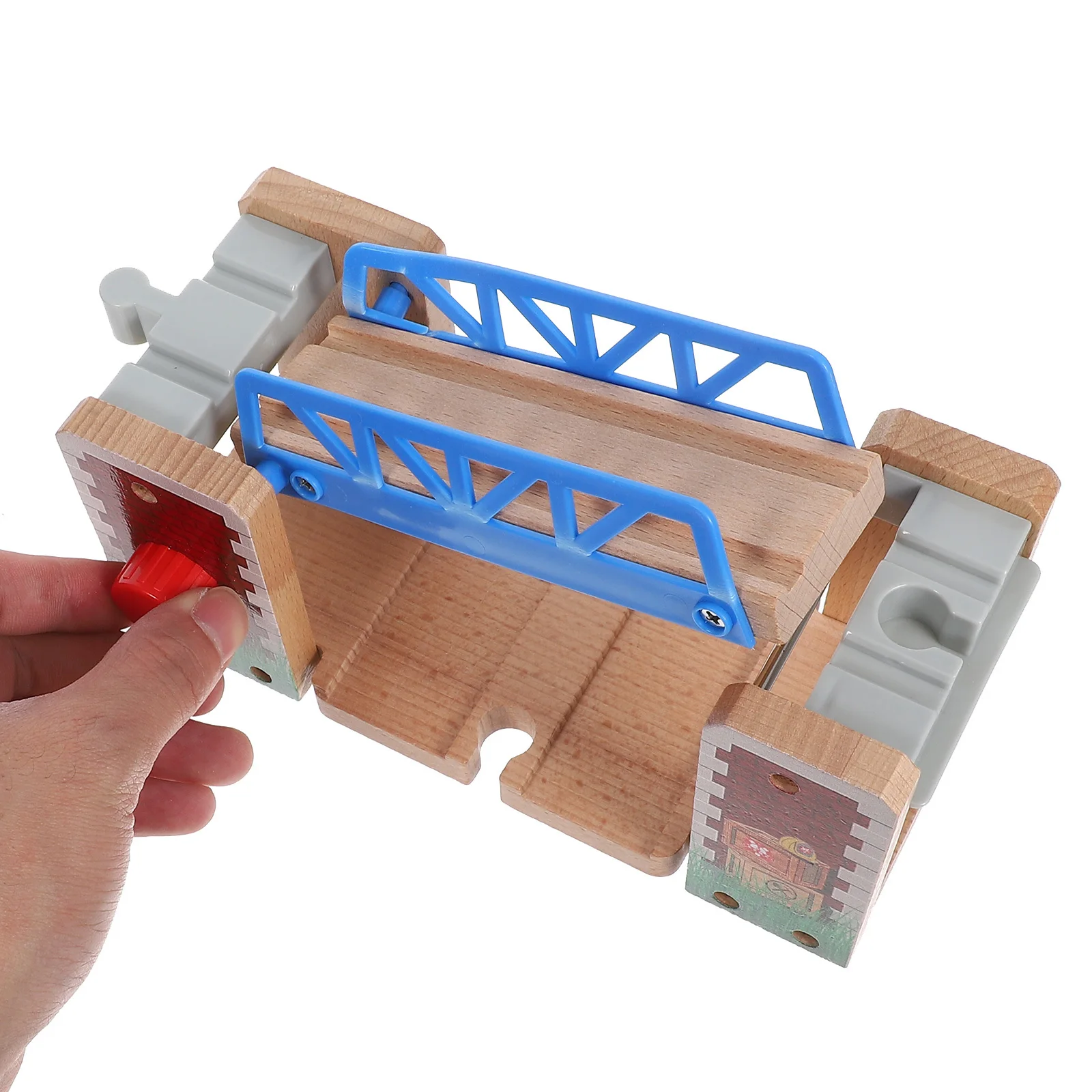 Acessórios de trilhos de trem de madeira Ponte de elevação para ferrovia aumenta a criatividade com experiência de jogo educacional