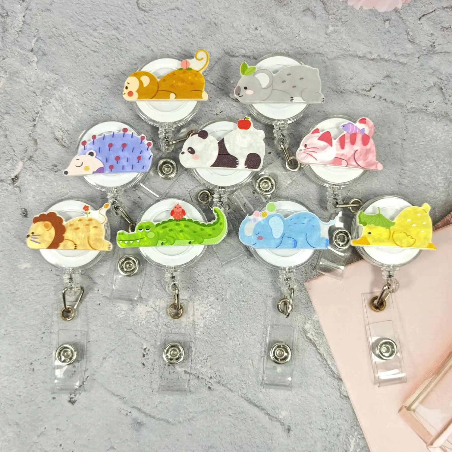 Water Texture Crawling Animal Retractable Badge Reel for Badges And Access Control Cards New Design Fun And Functional