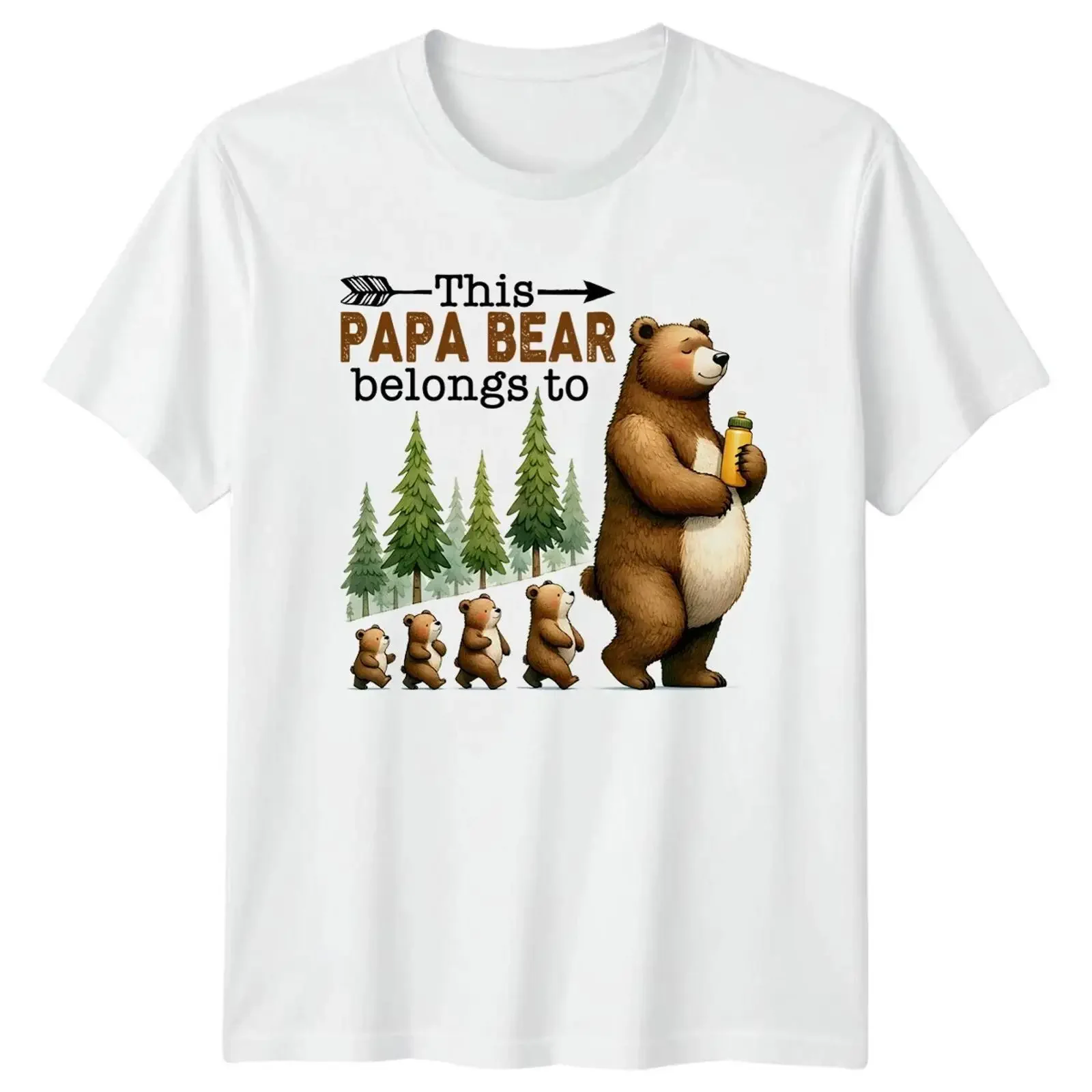 T-shirt Papa Bear Belongs To, vêtements de créateur vintage lavés, cadeau pour la fête des pères, haut confortable pour un usage quotidien, homme