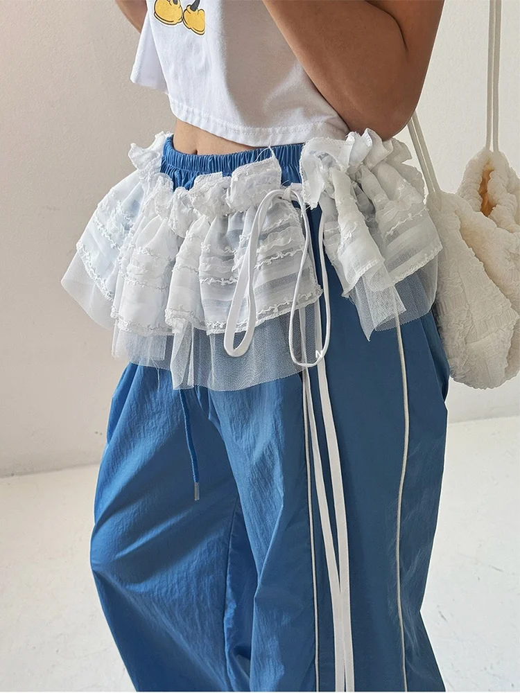 arnapan-特殊生地メッシュカーテンサイドちょう結び甘いウエストバンドユニークな個性テクスチャ女性のファッションアクセサリーベルト