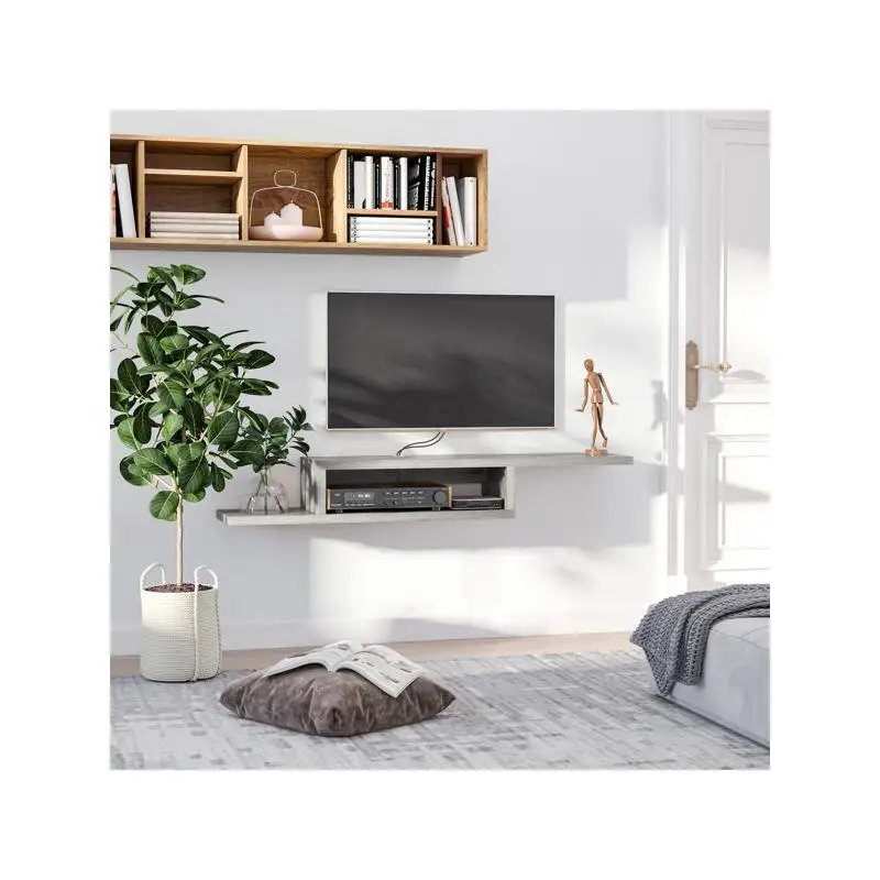 حامل تلفزيون مثبت على الحائط - دعامة قابلة للتعديل لأجهزة التلفاز ذات الشاشات المسطحة، تصميم موفر للمساحة، سهل التركيب، متوافق مع معظم أجهزة التلفاز