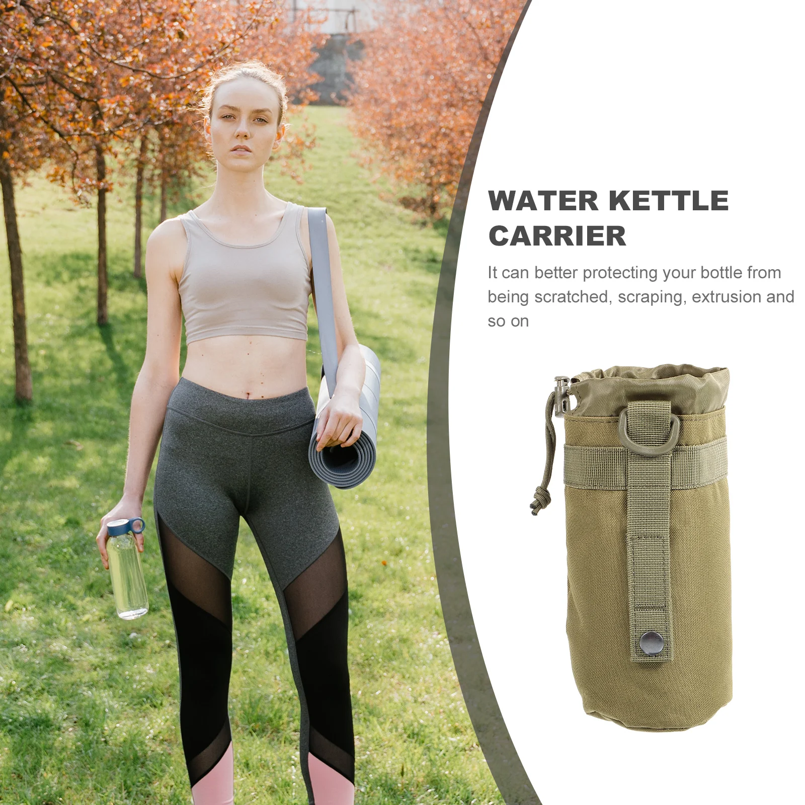 

Bottle Bag Water Protector with Shoulder Strap Rack Carrier for Camping Pouch Waterproof Material Kettle Backpack Portable