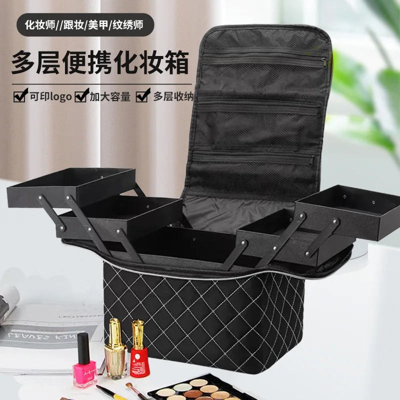

Portable Professional Makeup Artist Removable Makeup Case Nail Art Makeup Tools Large Capacity Cosmetic Bag