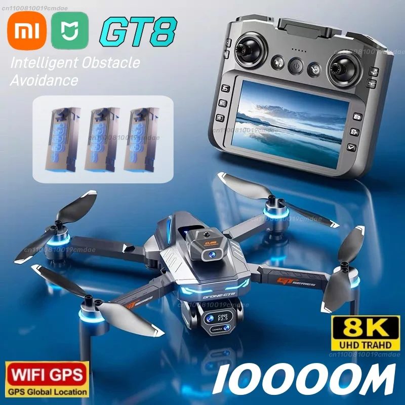Xiaomi GT8 Drone 4K professionnel HD caméra aérienne FPV évitant des obstacles 3 batterie grand écran télécommande pliant RC Drone