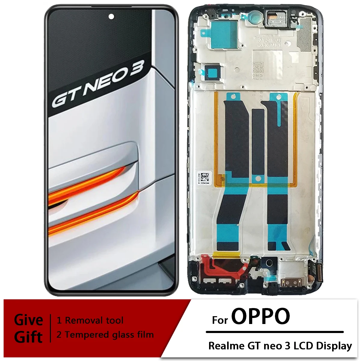 

Запасной экран для OPPO Realme GT NEO 3 RMX3561 с рамкой для Realme GT NEO3 RMX3560 RMX3563