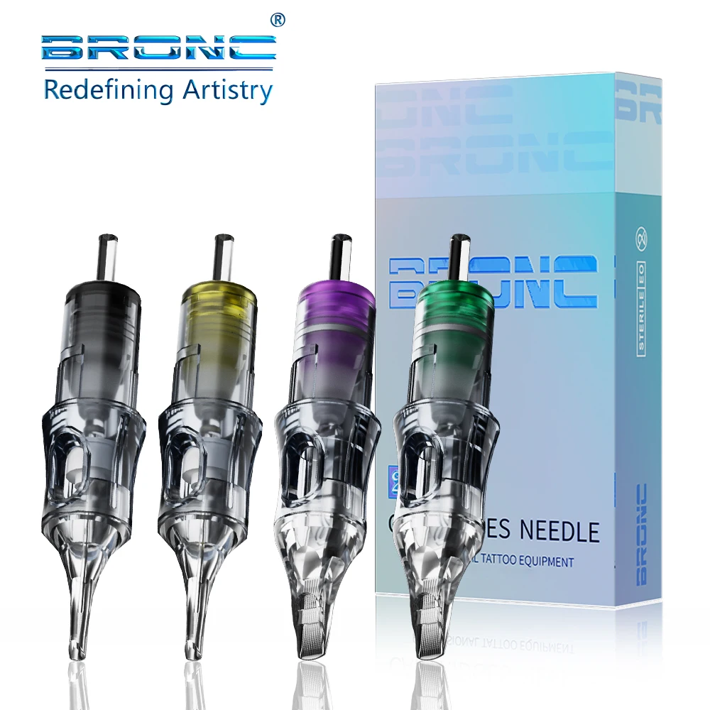 

BRONC 20PCS RL/RS/RM/M1 Professional Tattoo Cartridge Needles with Membrane Safety Cartridge Disposable Tattoo Needle for Artist