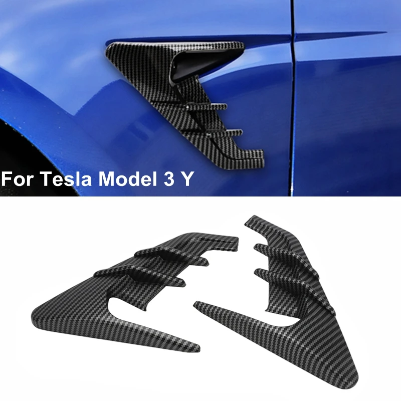 Car Side Wing Panel Cover Spoiler Dust Cover Camera Flank Decoration Modification Accessories For Tesla Model 3 Y 2021 2022 2023