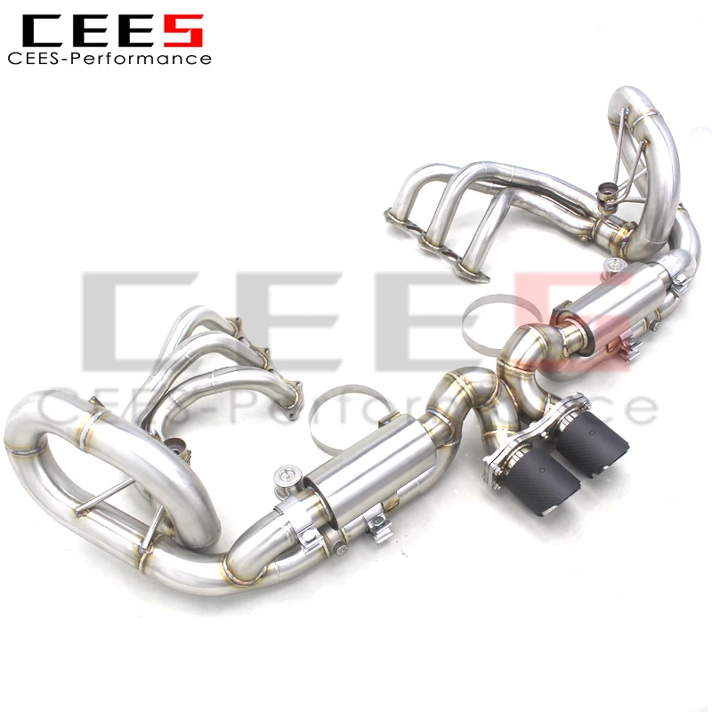 CEES SS304 Valved Sport Muffler Exhaust System For Porsche 911 991/991.1 GT3 4.0 2015-201 Engine Parts Racing Exhaust Manifold