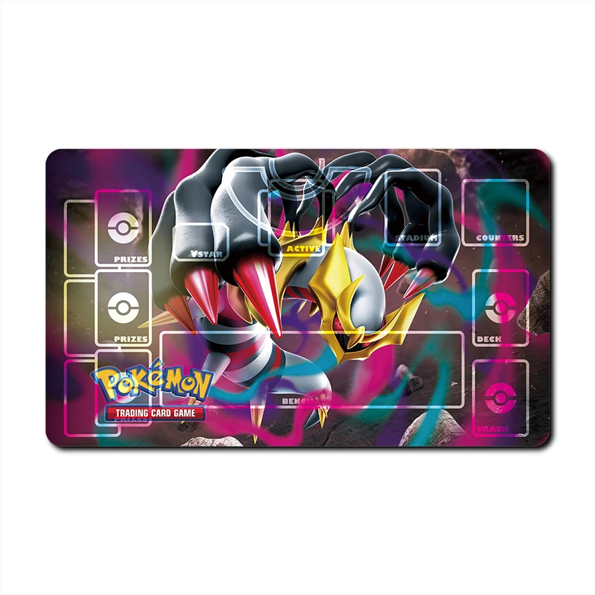 PTCG Drago Rayquaza Necrozma Giratina 600x350mm Griglia di Carta Playmat Anime Cartoon Dialga Singolo Giocatore di Battaglia Gioco Da Tavolo Zerbino Giocattolo