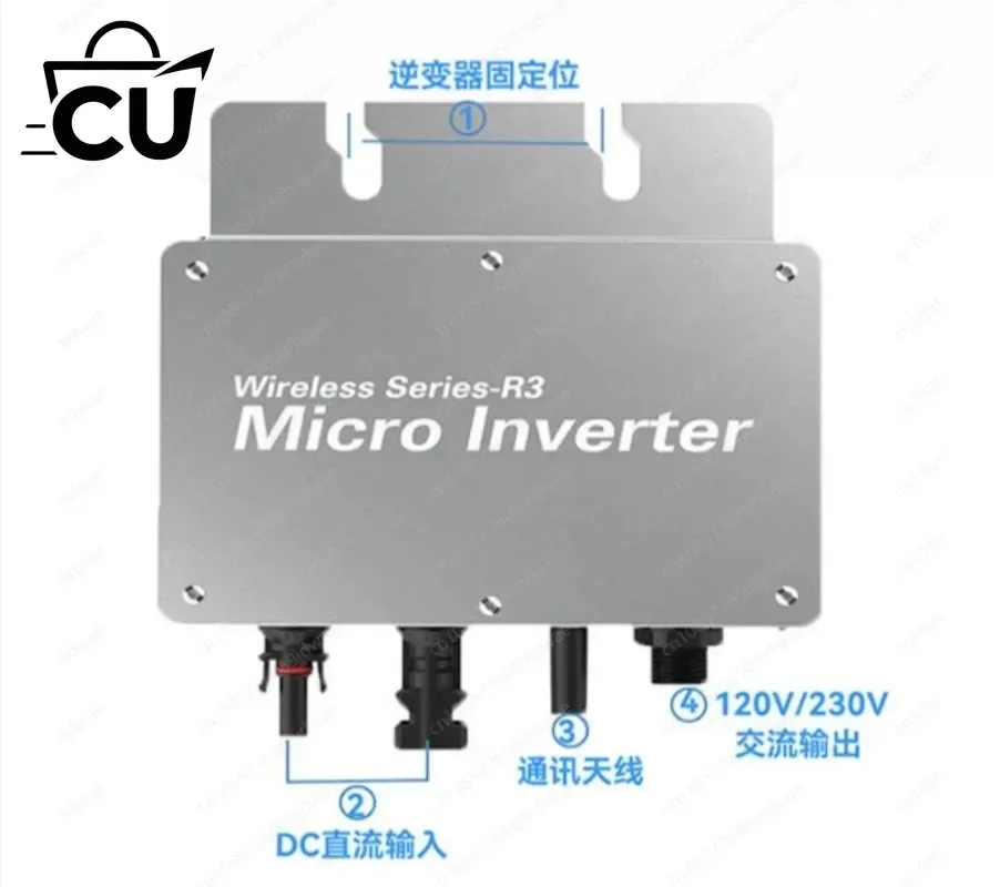 Inverter WVC-400W Built-in MPPT Solar Photovoltaic Grid-Connected Micro Inverter Wi-Fi Mobile Phone