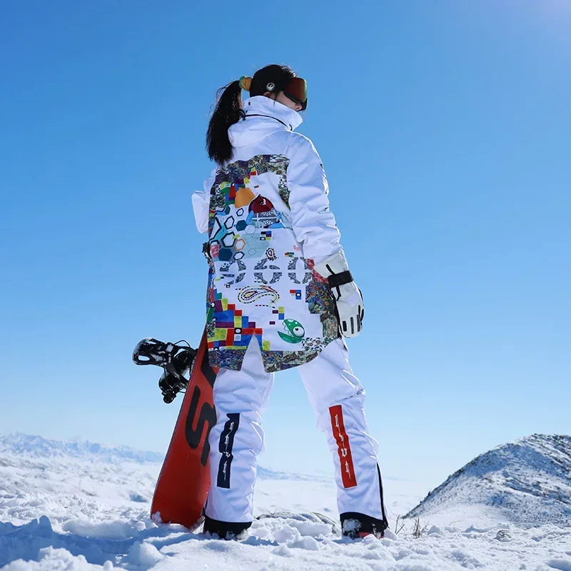 New Windproof Waterproof Women Man Ski Jacket Pants Winter Snowboard Sports Adult Thermal Skiing Suit Set Wear Resistant Clothes