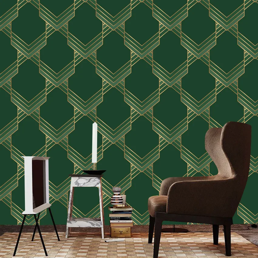 

Самоклеящиеся обои на заказ (15+ шт.) для гостиной: геометрический зеленый декор, абстрактное настенное искусство, декор для дома и офиса, для ремонта помещений
