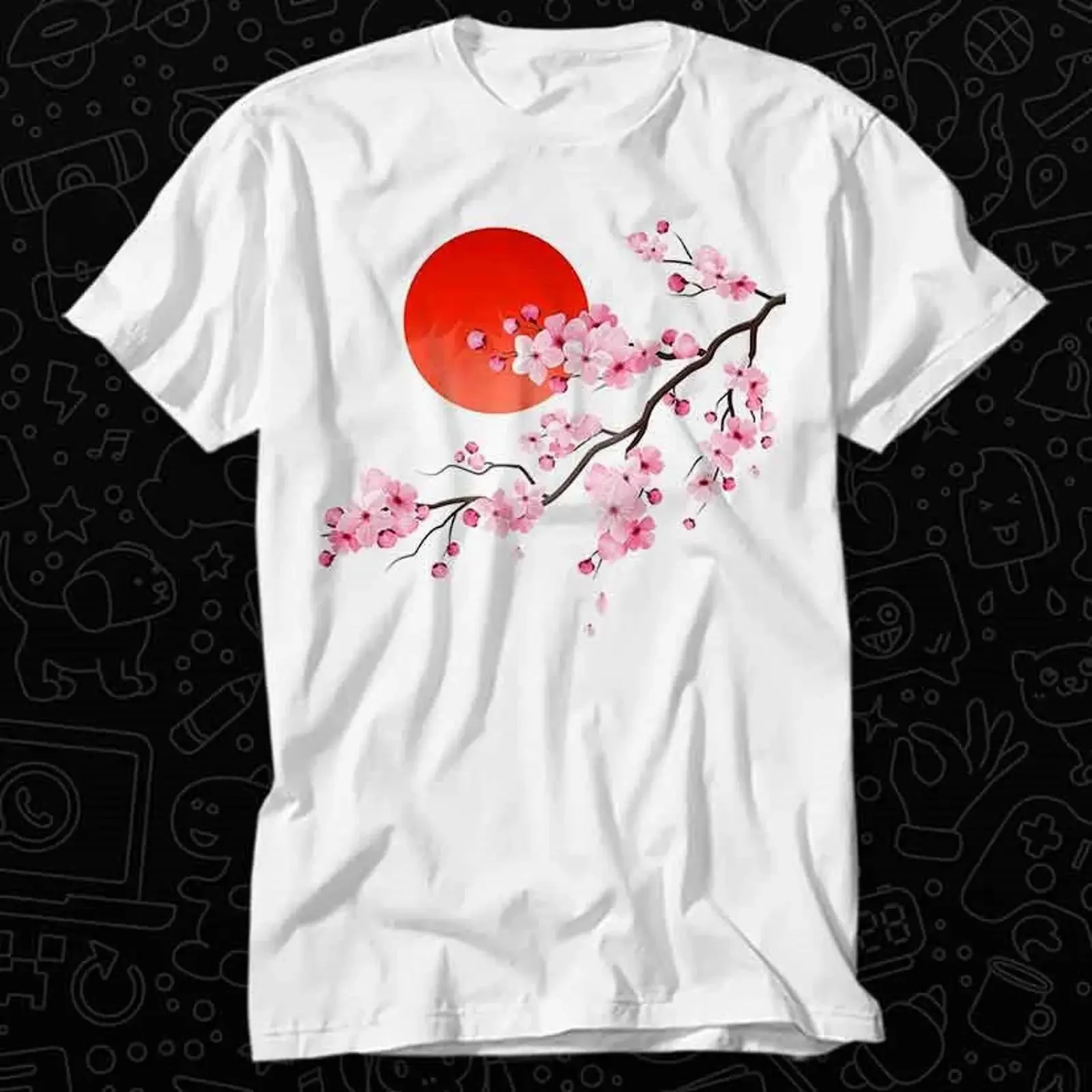 Oriental Japanese Cherry Blossom Tree T Shirt For Top Adult Vintage Music Best Movie OZ307 vintage Washed Top For Everyday Wear