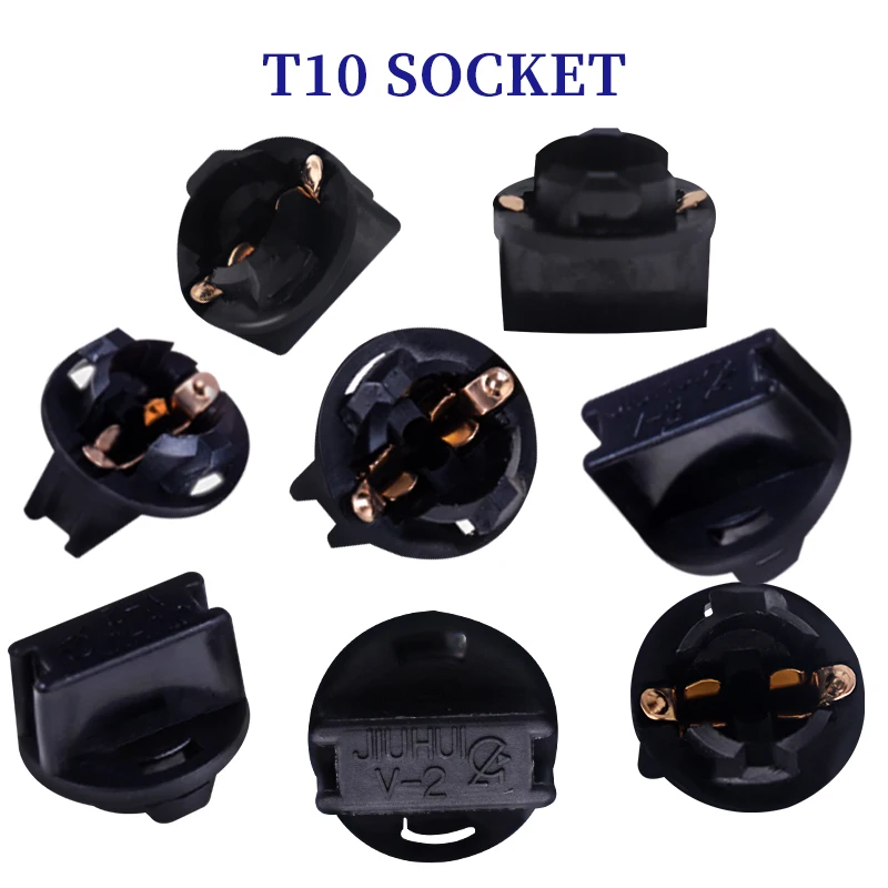 10pcs black T10 Car Light Socket Twist Lock Wedge Instrument Panel Dash Light Bulb Base 192 168 174 PC194