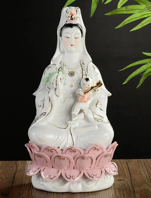 35 cm #OFFICE home protective-efficacious Talisman House Protection Religious Buddhism Guanyin Avalokitesvara porcelain Figurine