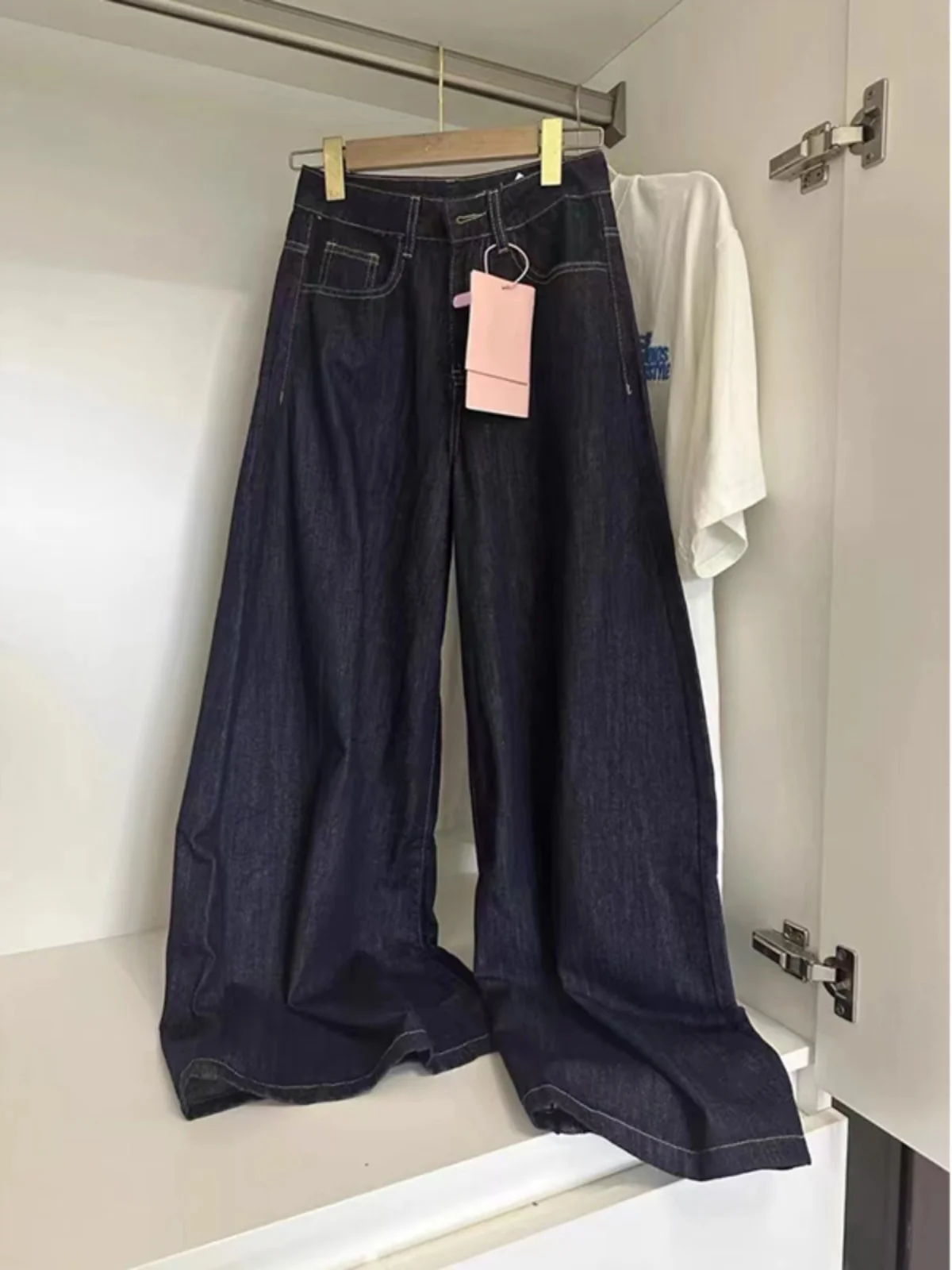 

plus Size American Sle Denim Jeans Women's Spring Autumn Loose High Waist Slim Straight Leg Floor-Length Pants