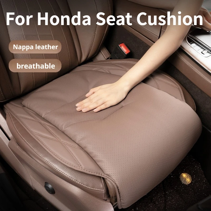 Nappa Leather Car Seat Cushion For Honda Accord CR-V Odyssey Pilot Passport Soft Breathable All Season Auto Interior Accessories