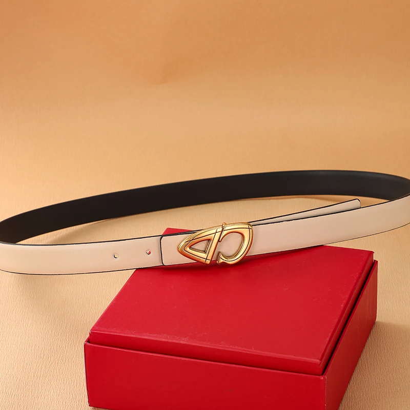 Nuova cintura da donna da 2,5 cm Cintura formale da donna in vera pelle Cintura con fibbia in metallo di alta qualità per jeans da donna