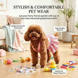 2 Pack Dog Bikini Set,Beach Dog Swimsuit Mermaid Dog Bathing Suit Summer Costume with Shiny Scale Blue & Pink for Cats Girl Pho