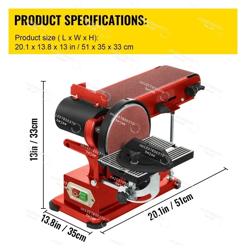 Belt Disc Sander 4x36inch and 6inch Disc, Benchtop Disc Belt Sander 375W Powerful Bench Sander for Woodworking