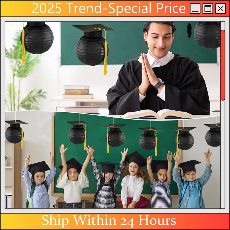 

Grad Cap Paper Lanterns Graduation Lanterns With Black Grad Hat Graduation Party