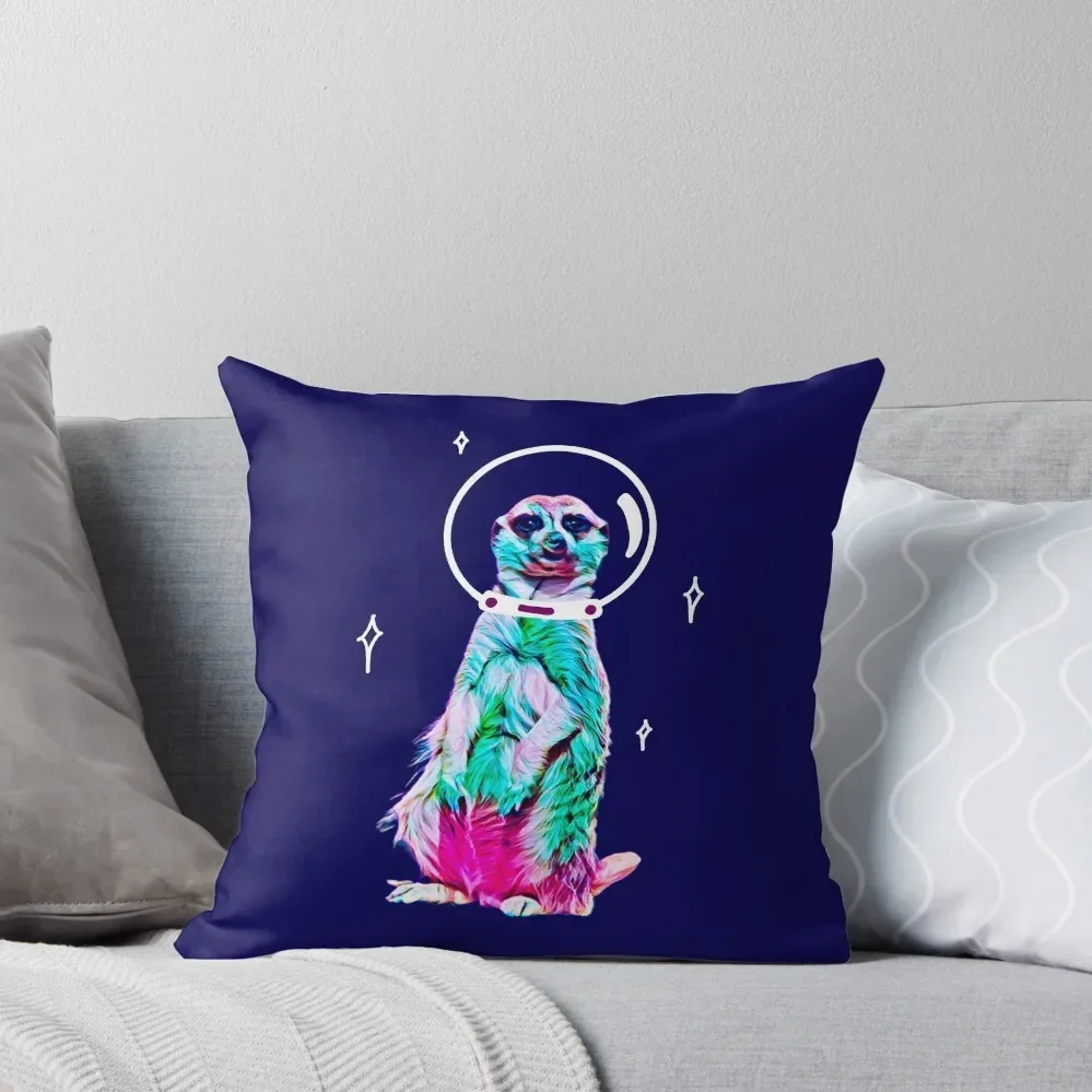 Cute meerkat in space suit Throw Pillow Pillowcases Ornamental Pillow Sofa Pillow Cover