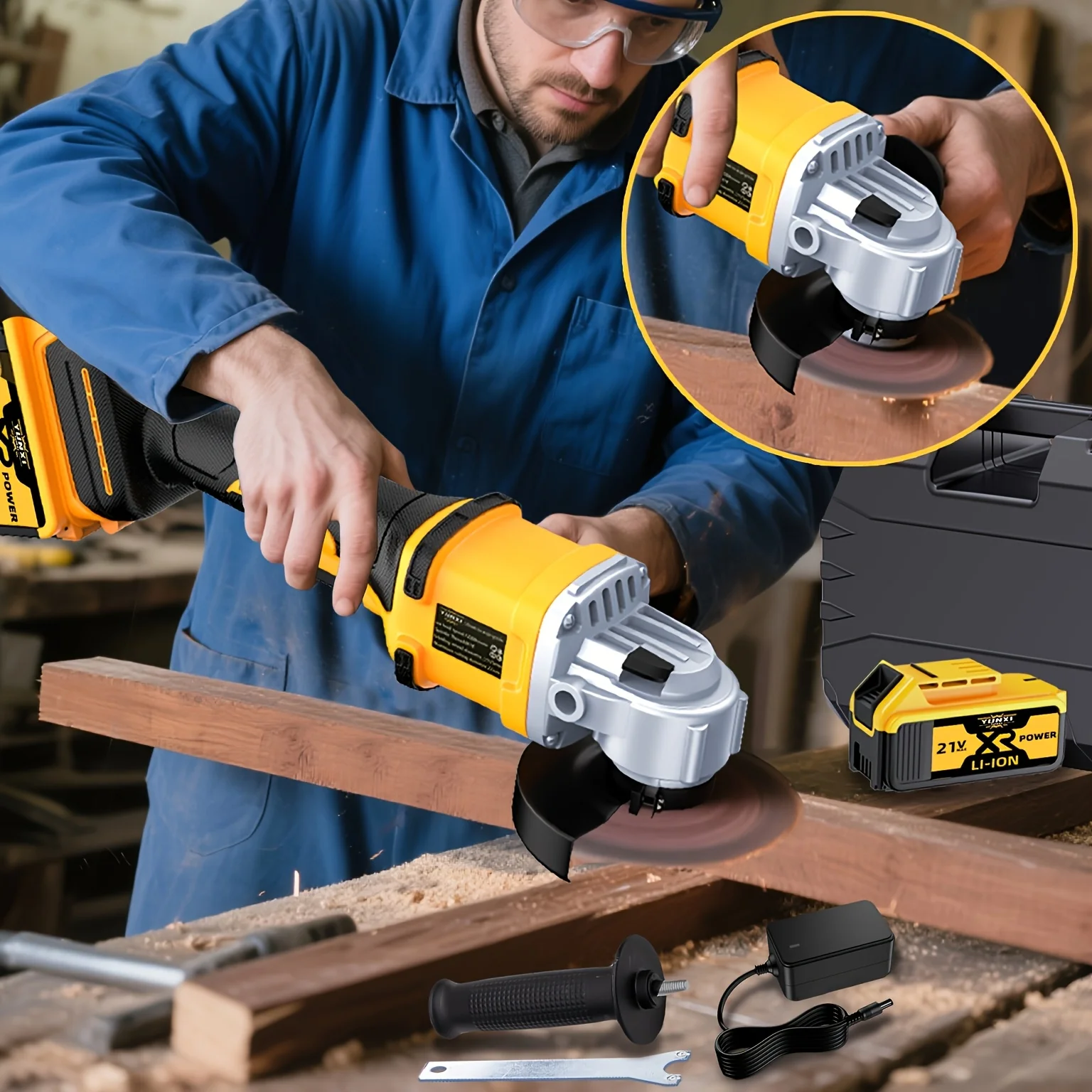

The 2026 Model of The New Rechargeable Angle Grinder Is a Cordless Polishing That Comes with Optional Additions And Chargers