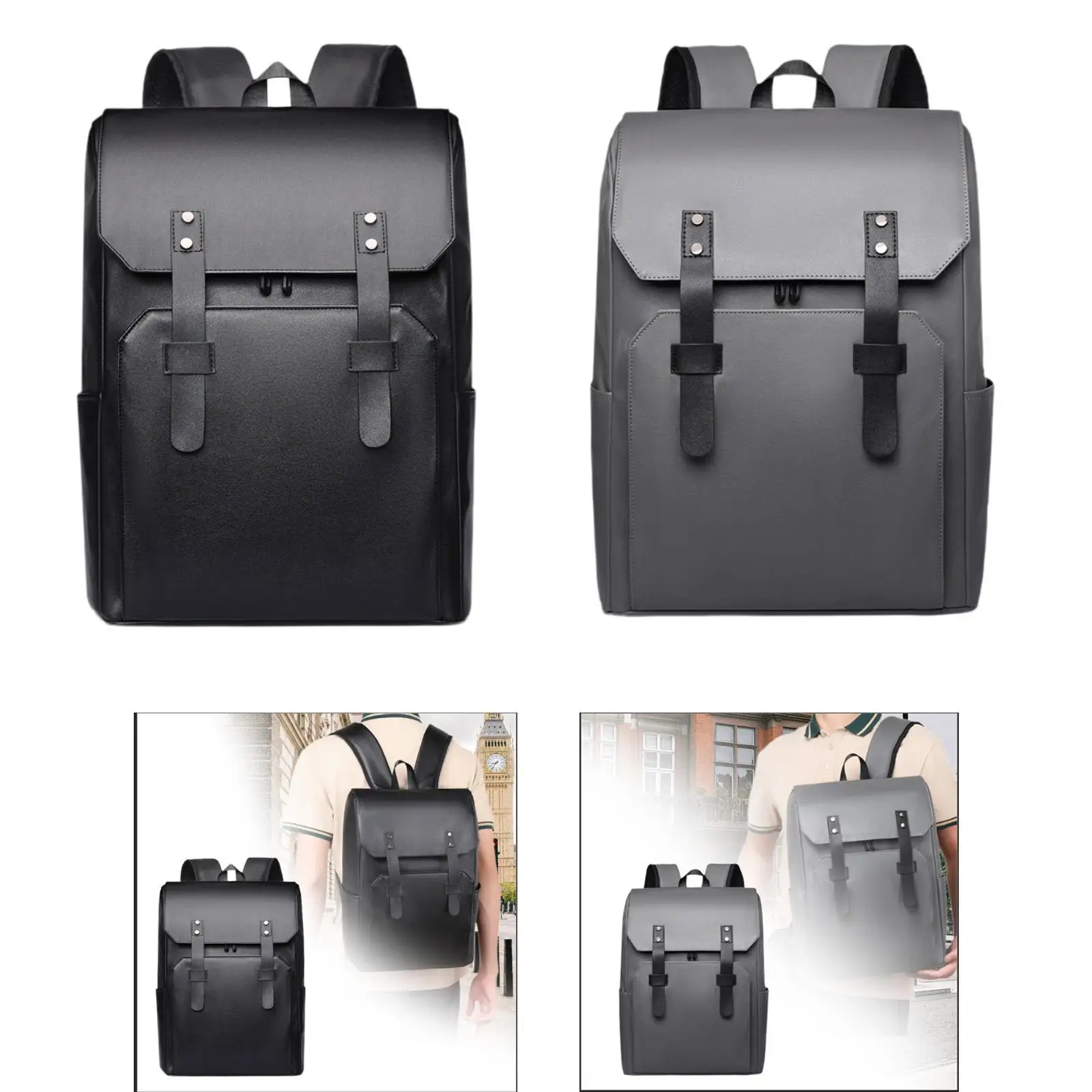 Laptop Backpack Water Bottle Holder Handbag Men's Backpack for Camping Shopping