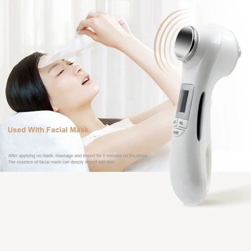 Ultrasonic RF Radio Frequency Face Massager Facial Lifting EMS Electroporation Mesotherapy Galvanic Ion LED Photon Beauty Device