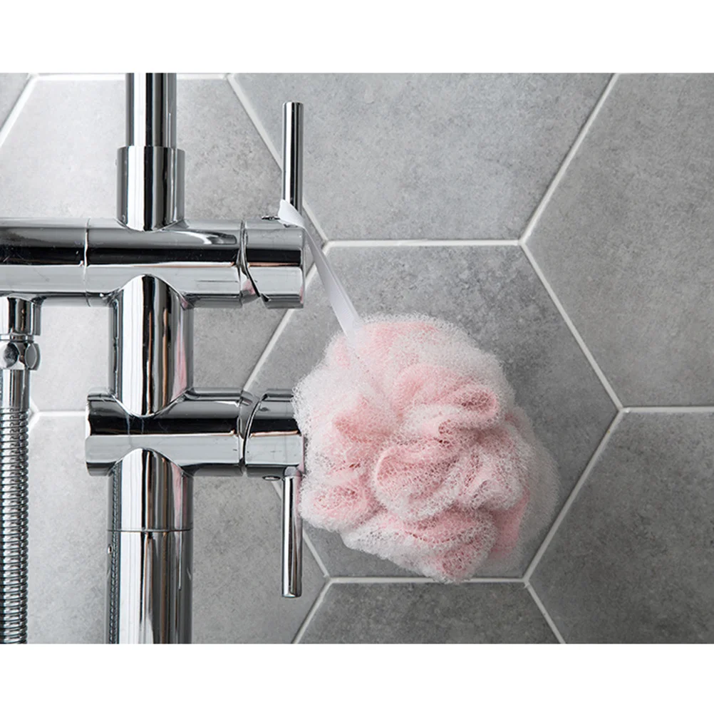 

2Pcs Shower Bath Ball Mesh Nets Pink Soft Comfortable Exfoliating Hanging Rope Body Scrub for Women Men Bath Ball