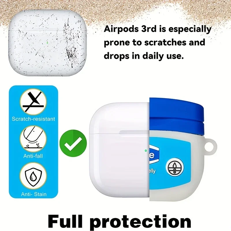 Earphone Case For Airpods 1 2 3 Pro 3D Cute Cartoon Vaseline Headphone Case For Airpods Pro 2 Charging Box Protective Cover