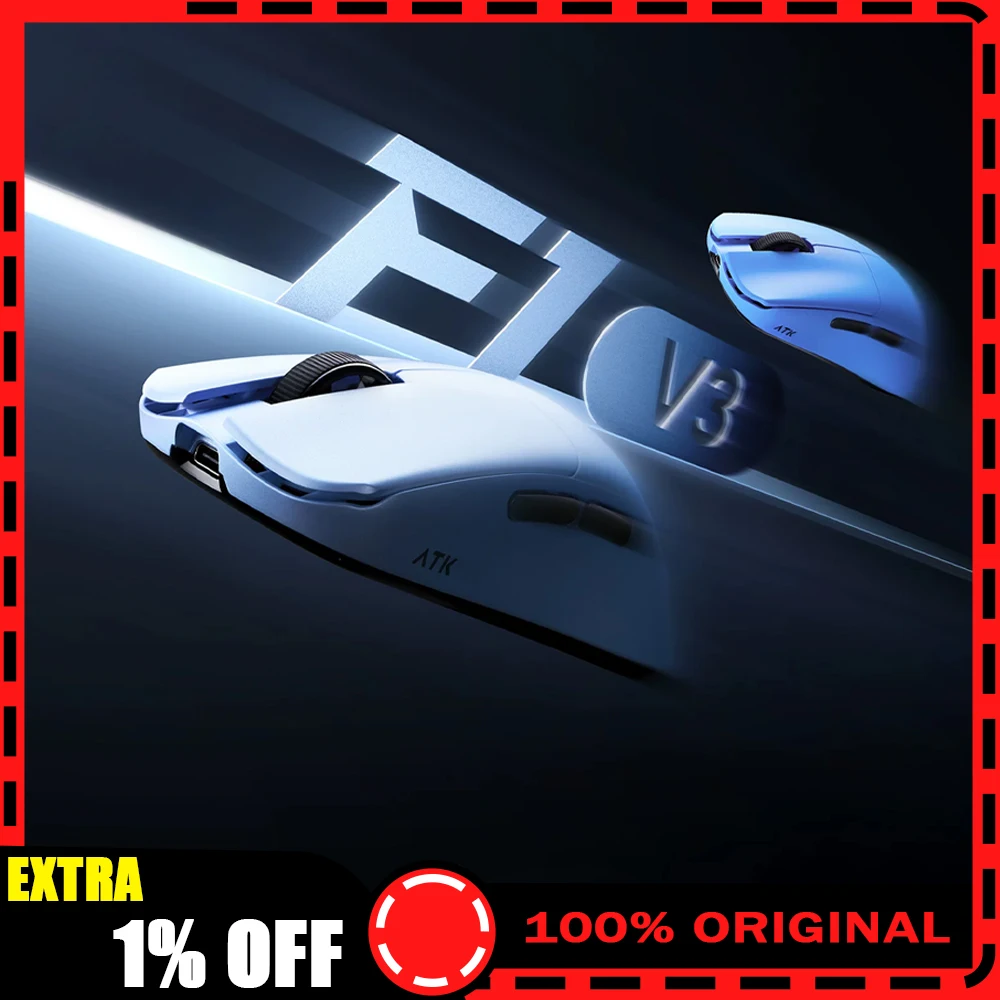 ATK Blazing Sky F1 V3 Mouse Dual Mode Wireless Mouse PAW3955 Nodrdic54 Series 8000Hz Polling Rate Gaming Mice PC Accessories