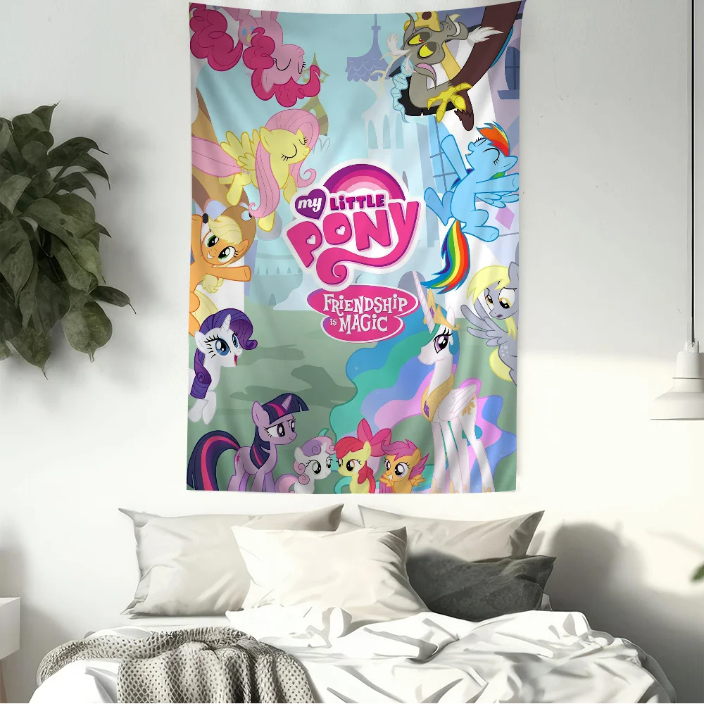 Cute M-My Cartoon P-Pony L-Little Hippie Wall Hanging Tapestries Bohemian Wall Tapestries Mandala INS Home Decor