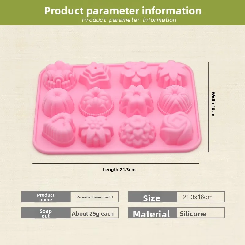Top Good Soap House Entry-level Handmade Soap DIY Mold Flower and Grass Mold Soap 25g Ice Cube Jelly Silicone Mold