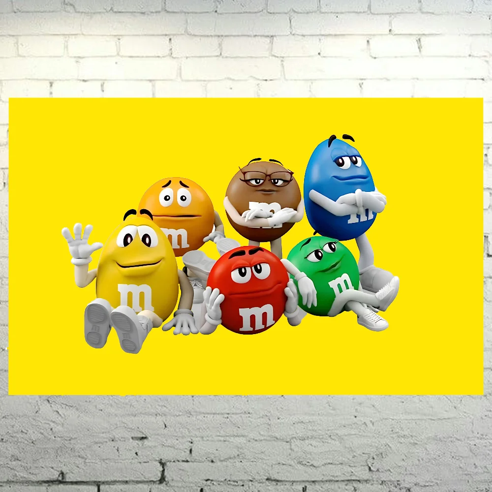 M&Ms علم الشوكولاتة البوليستر المطبوعة أعلام السيارات لغرفة المرآب ديكور التخييم في الهواء الطلق