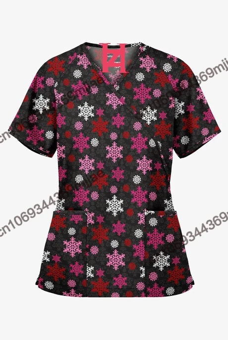 Nurse T-shirt V-neck Pocket T-shirts 2023 Women Clothing Large Size Blouses and Shirts Women\'s Fashion T-shirt Wholesale Items
