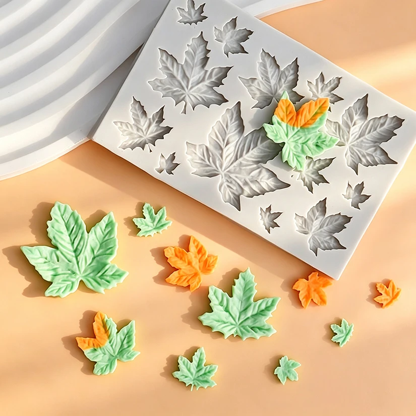 Maple Rose Leaves Silicone Sugarcraft Mold Resin Tools Cupcake Baking Mould Fondant Cake Decorating Tools