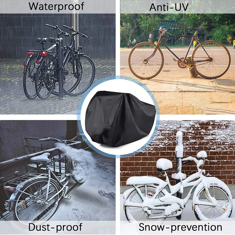 Bicycle Cover for 3 Bikes Waterproof Outdoor Bicycle Storage Anti-UV Cold Weather Rain Snow Wind Proof Tarp Tent Shed Dust Dirt