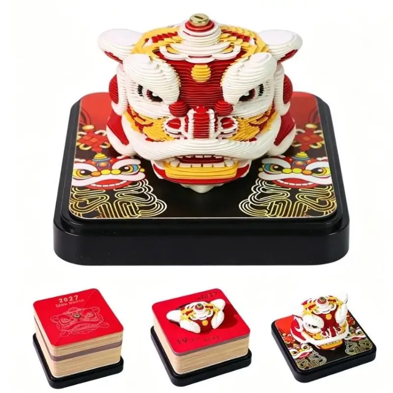 2027 Tear-away Desk Calendar Featuring Stunning 3D Paper Carving Personalized Date Tracking