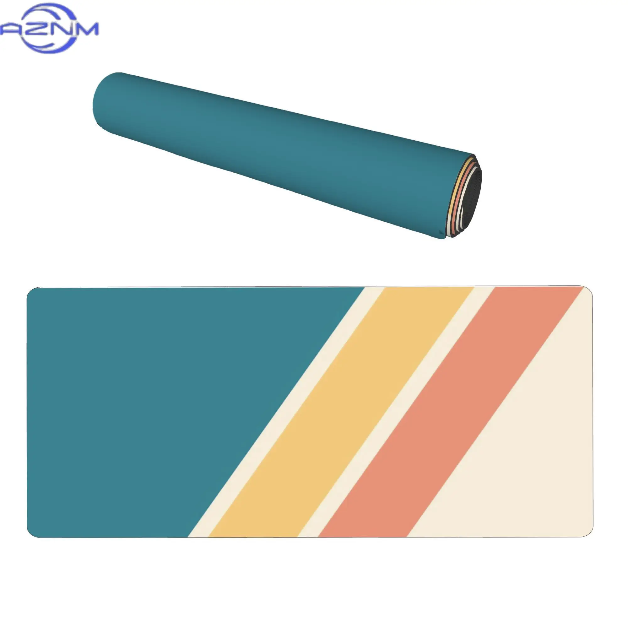 A Retro Striped Keyboard Mat from The 70S That Enhances The Aesthetic of Your Minimalist Desk, Perfect for Home Offices Or Freel