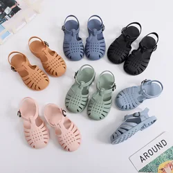 Sandalias deportivas transpirables para niña, zapatos de suela suave de Color caramelo, a la moda, para primavera y verano