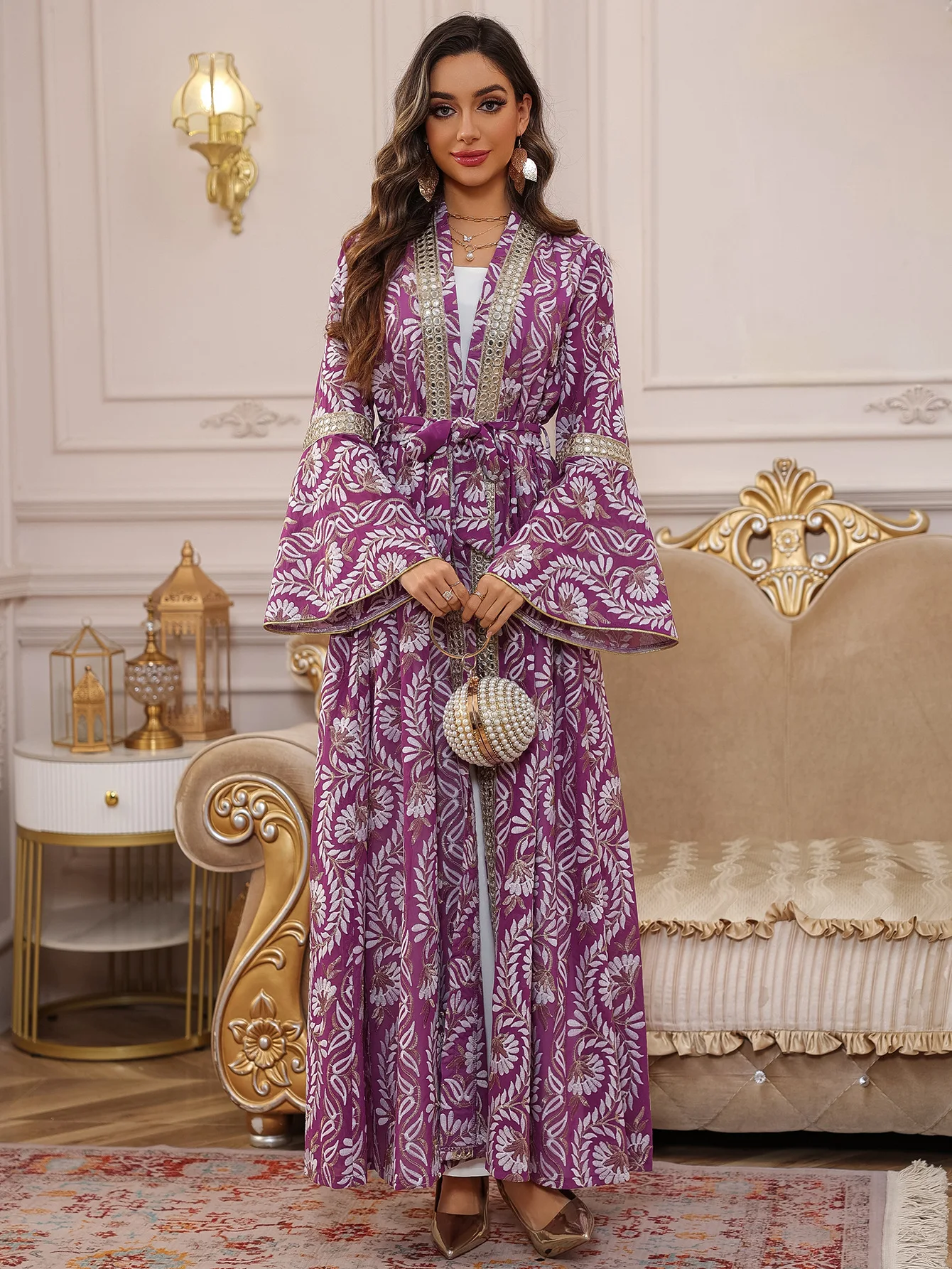 عيد 2 قطعة فستان المرأة المسلمة التطريز عباية دبي الفاخرة تركيا جلابية الأفريقية ثوب حفلة قفطان رداء الإسلام الملابس كبايا