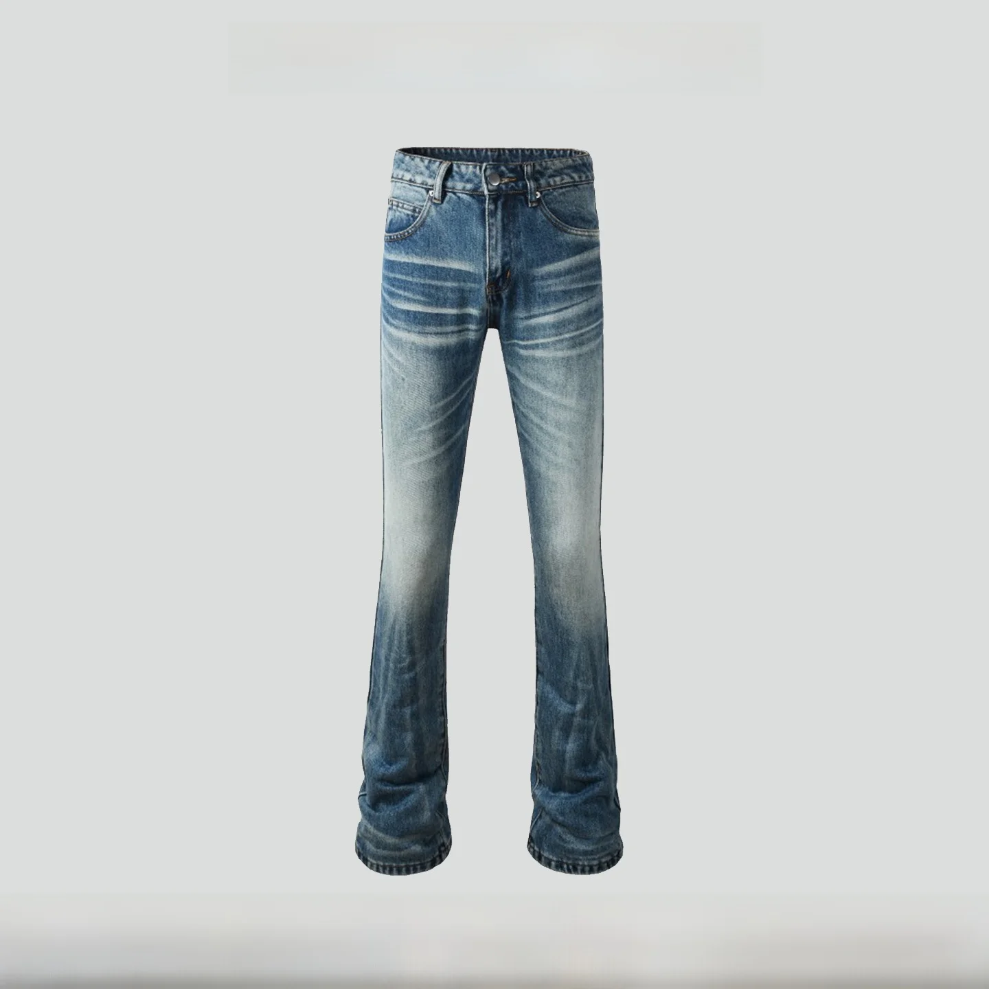 Calças Jeans Slim Fit para Homens e Mulheres, Moda de Rua, Cintura Alta, Sem Stretch, Calças Longas, Versão Estreita, Calças ...
