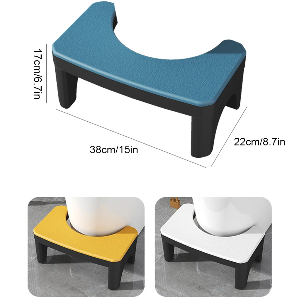 Taburete escalonado para suministros de baño, reposapiés estable con soporte de carga y ahorro de espacio, taburete para inodoro, diseño curvo