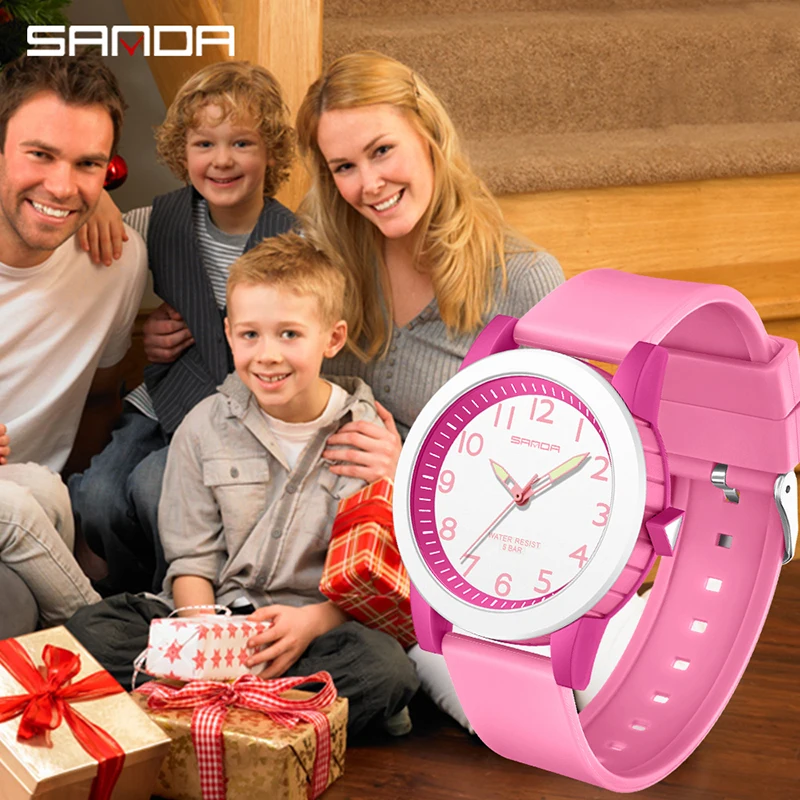 SANDA 2025 Orologi da donna Orologio da polso analogico al quarzo in silicone moda Baseball Sport Impermeabile Ragazzo Ragazza Orologio casual Bambini